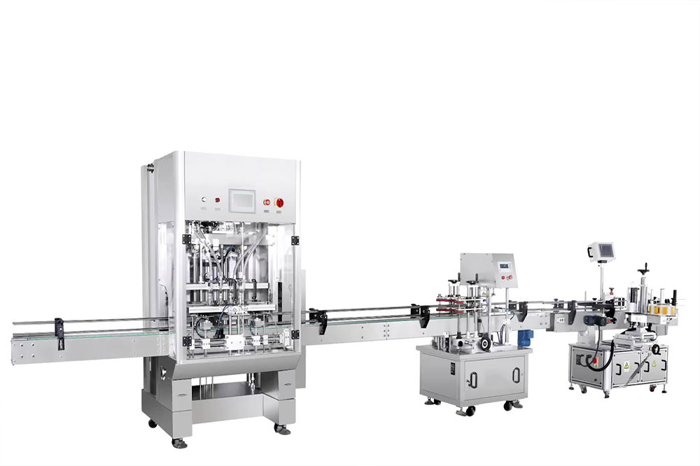 全自動直線灌裝機，膏體乳液通用